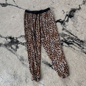 Secret Treasures Leopard Print Joggers - Black and Brown